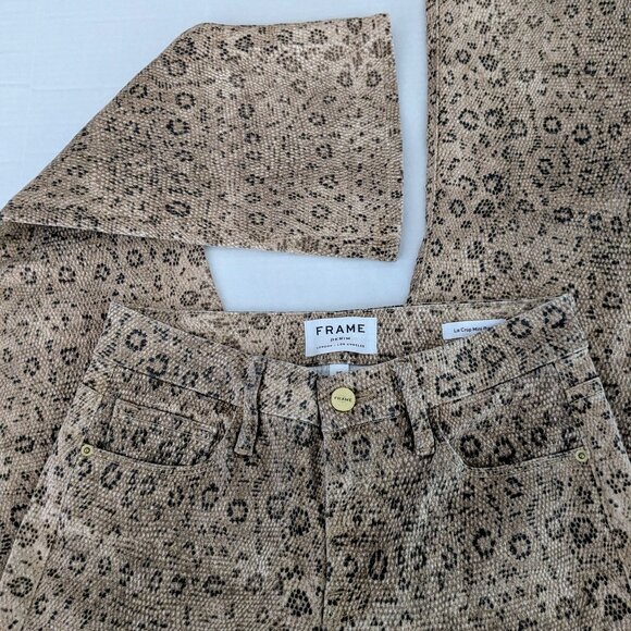 FRAME Denim Women's Mini Boot Cut Jeans Size 25 Vanilla Multi Snakeski - Picture 3 of 7